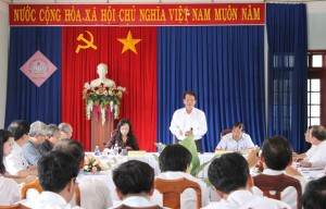 Đ/c Trần Quốc Huy-UVBCHTW Đảng, Bí thư Tỉnh ủy phát biểu tại hội nghị